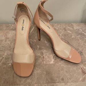 SEVEN DIALS WOMENS NATALIE OPEN TOE ANKLE STRAP D-ORSAY PUMPS